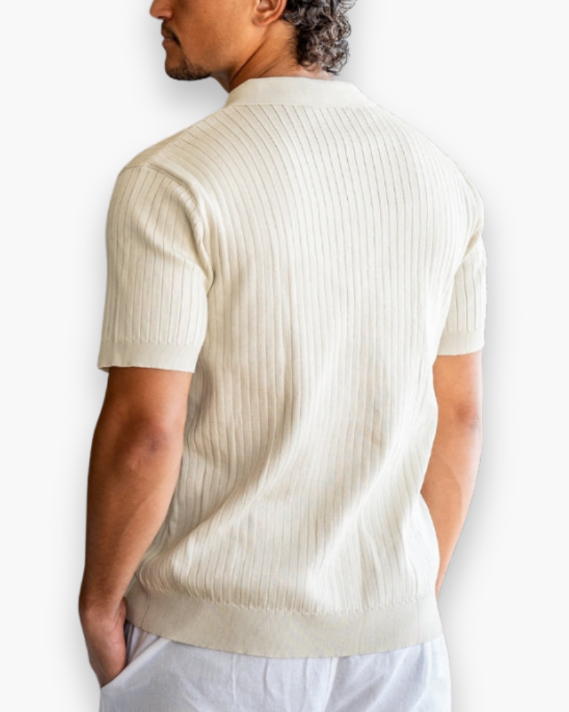 Męskie Eleganckie Poloshirt | Klasyczny Prążkowany Design 4