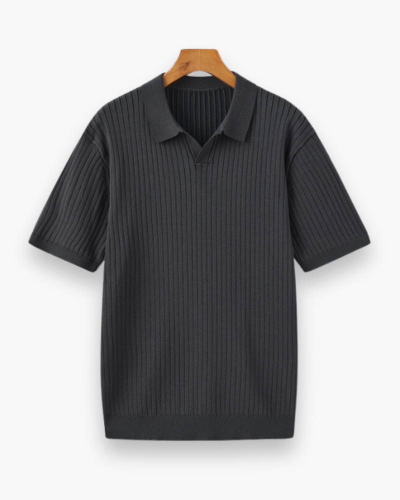 Męskie Eleganckie Poloshirt | Klasyczny Prążkowany Design 11