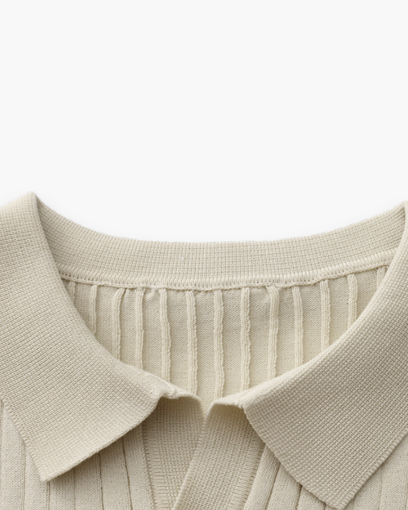 Męskie Eleganckie Poloshirt | Klasyczny Prążkowany Design 5