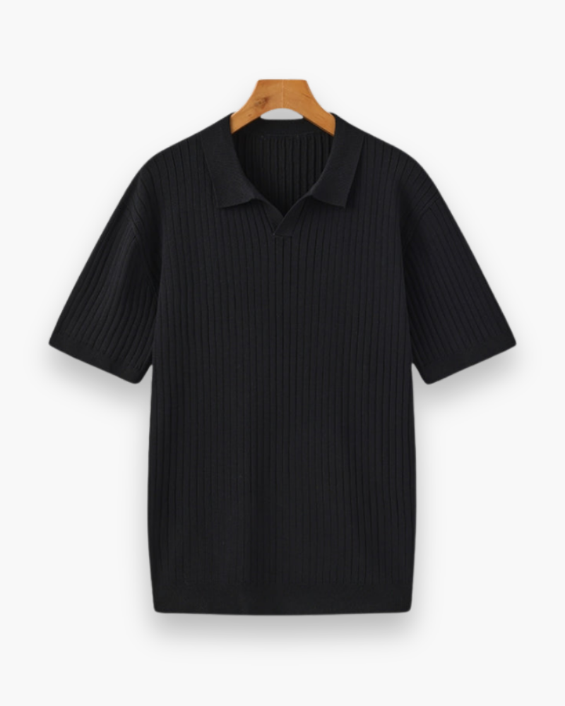 Męskie Eleganckie Poloshirt | Klasyczny Prążkowany Design 8
