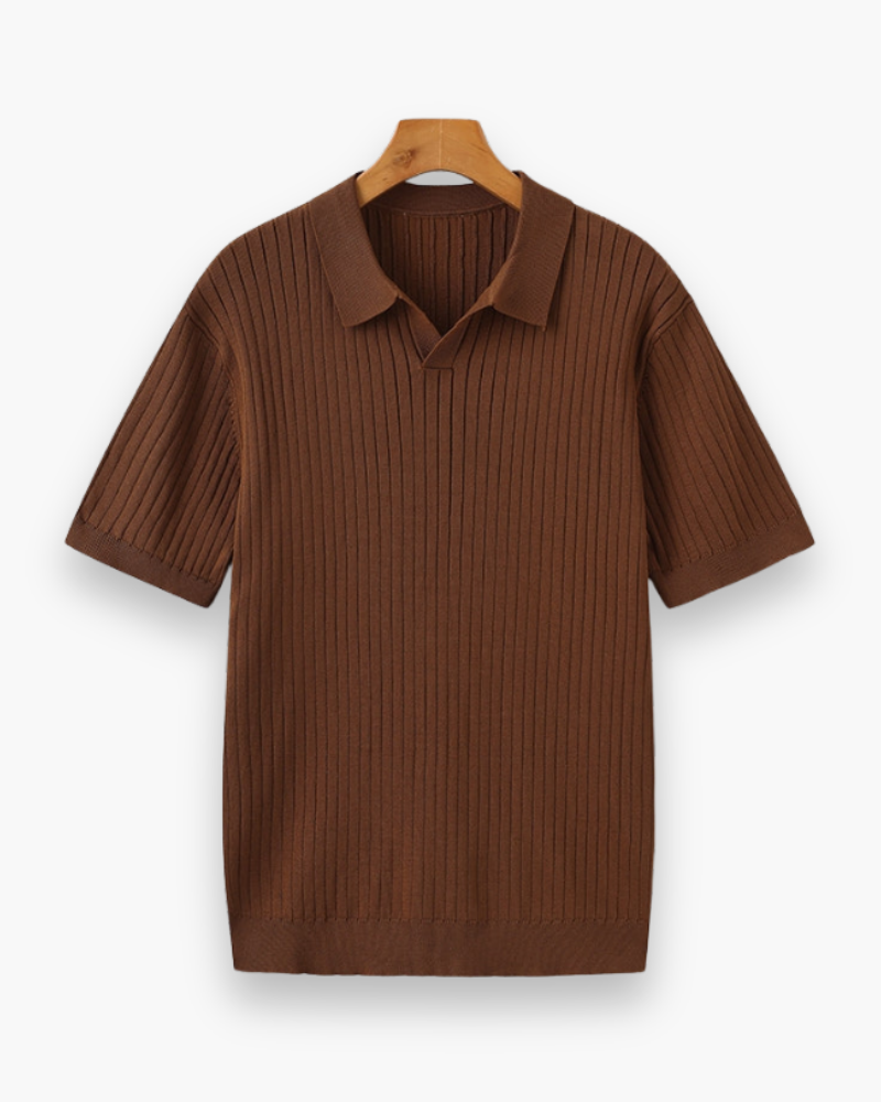 Męskie Eleganckie Poloshirt | Klasyczny Prążkowany Design 9